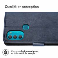 imoshion Étui de téléphone portefeuille Luxe Motorola Moto G71 - Bleu foncé