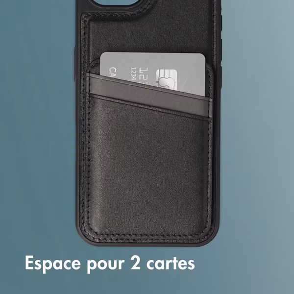 imoshion Coque arrière avec porte-cartes et support Apple iPhone 17e / 16e - Noir