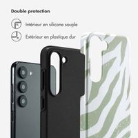 Selencia Coque arrière Vivid Samsung Galaxy S23 - Colorful Zebra Sage Green