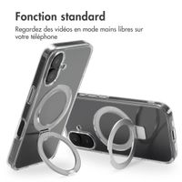 Accezz Coque Ring Stand avec MagSafe iPhone 16 - Transparent