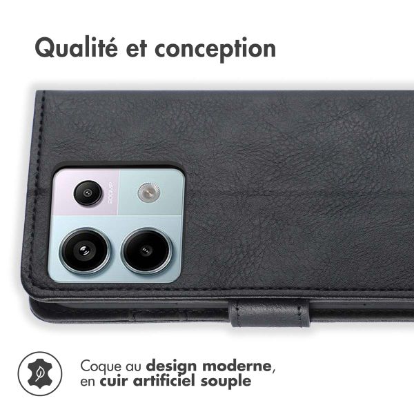 imoshion Étui de téléphone portefeuille Luxe Xiaomi Redmi Note 13 Pro (5G) / Poco X6 - Noir