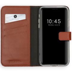Selencia Étui portefeuille en cuir véritable Apple iPhone 11 - Marron clair
