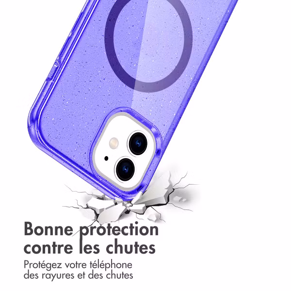 imoshion Coque Pailletée avec MagSafe Apple iPhone 12 (Pro) - Paillettes Violet