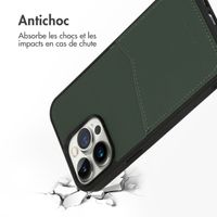 Accezz Coque en cuir de qualité supérieure avec fentes pour cartes Apple iPhone 14 Pro Max - Vert