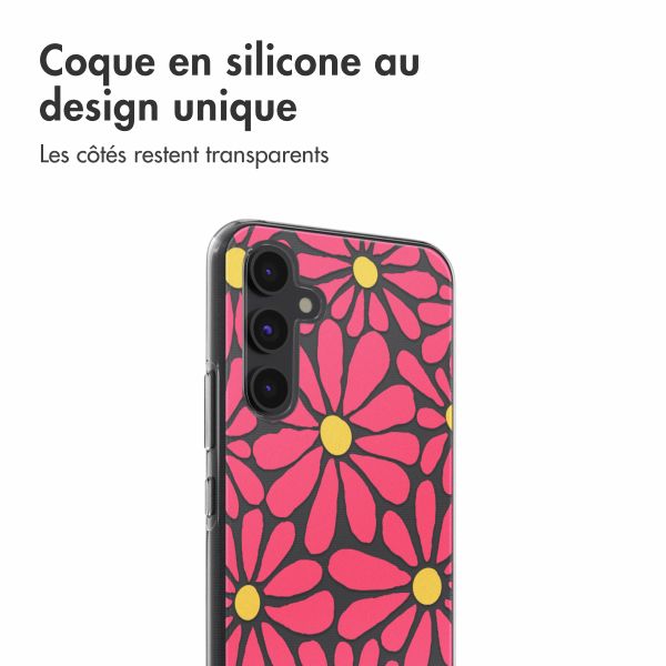 imoshion Coque design pour Samsung Galaxy A54 - Dusty Rose Flowers Connect