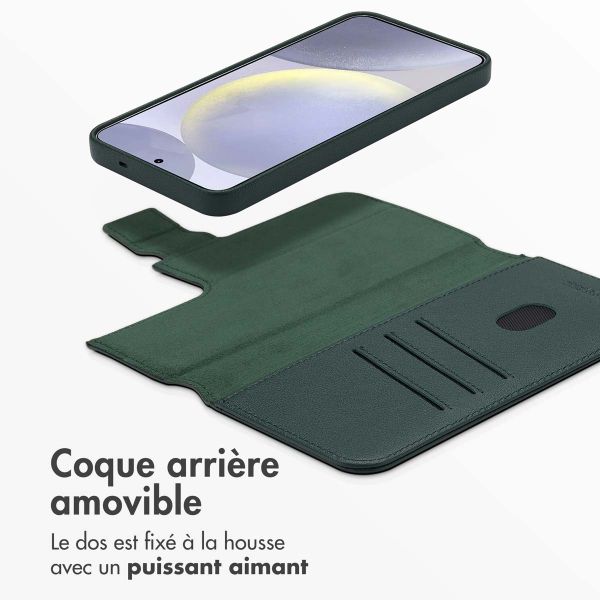 Accezz Étui de téléphone portefeuille en cuir 2-en-1 avec MagSafe Samsung Galaxy S25 Plus - Cedar Green