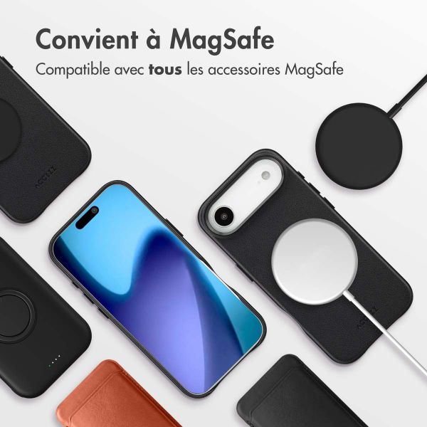 Accezz Coque arrière en cuir avec MagSafe Apple iPhone Air - Onyx Black