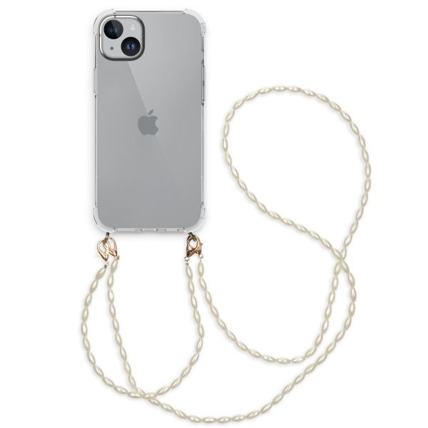 imoshion Coque avec dragonne + ﻿bracelet - Perles iPhone 15 Plus - Transparent