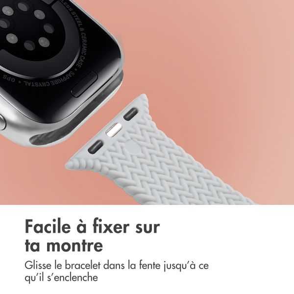 imoshion Bracelet en silicone tressé Apple Watch Series 1 à 9 / SE (38/40/41 mm) | Series 10 (42 mm) - Gris