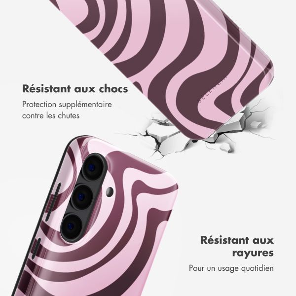 Selencia Coque arrière Vivid Tough Samsung Galaxy S24 - Wavy Swirl Pink Plum