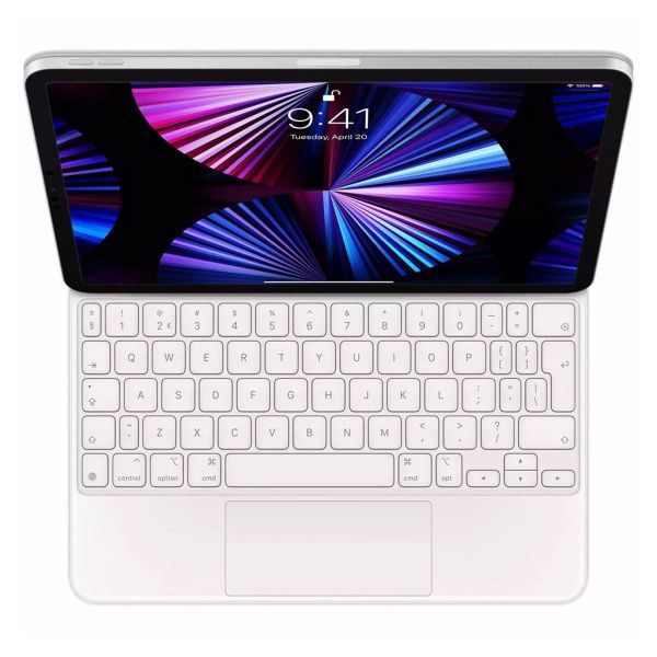 Apple Magic Keyboard Apple iPad Pro 11 (2018/2020/2021/2022) / iPad Air 11 pouces (2025) M3 / (2024) M2 / Air 5 (2022) / Air 4 (2020) - QWERTY - Blanc