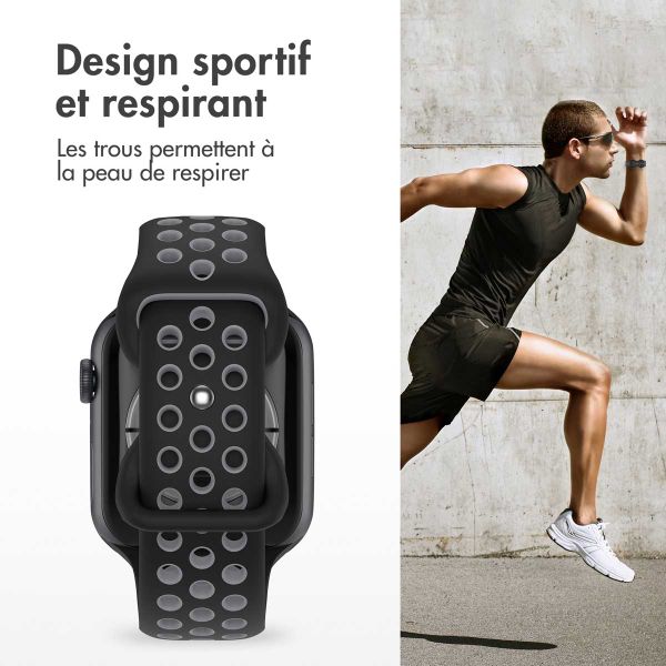 imoshion Bracelet sport⁺ Apple Watch Series 1 á 10 / SE / Ultra (2) (44/45/46/49 mm) - Taille M/L - Black & Anthracite