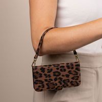 Selencia Étui de télephone portefeuille imprimé léopard Sabi Apple iPhone 15 - Mocha Brown