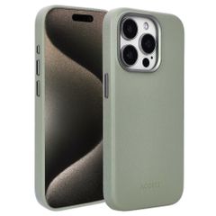 Accezz Coque arrière en cuir avec MagSafe Apple iPhone 15 Pro - Light Grey