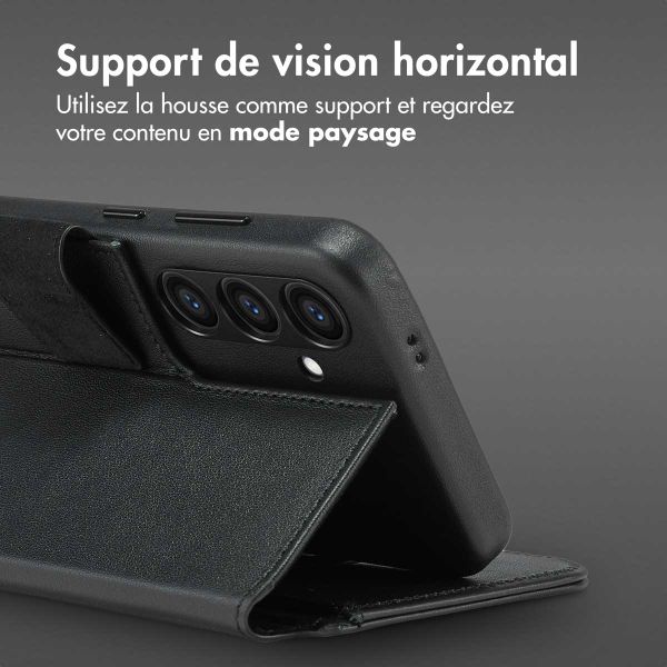 Accezz Étui de télephone portefeuille en cuir 2-en-1 avec MagSafe Samsung Galaxy S23 FE - Onyx Black