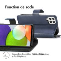 imoshion Étui de téléphone portefeuille Luxe Samsung Galaxy M22 / A22 (4G) - Bleu foncé