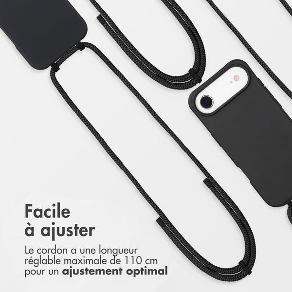 imoshion Coque arrière Color avec cordon amovible et MagSafe Apple iPhone Air - Noir