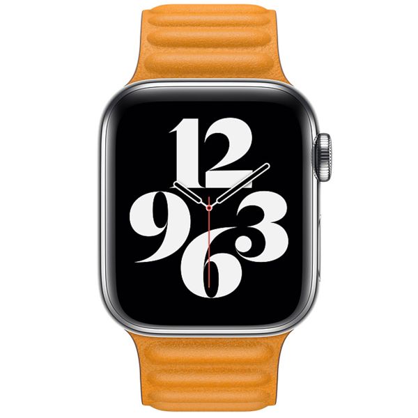 Apple Leather Link Apple Watch Series 1-9 / SE - 38/40/41 mm / Series 10 - 42 mm - Taille M/L - California Poppy