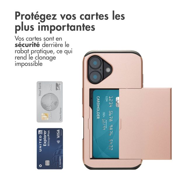 imoshion Coque arrière avec porte-cartes Apple iPhone 16 - Rose Doré