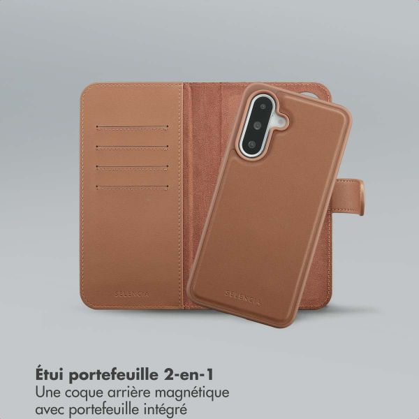 Selencia Étui portefeuille amovible Olyn avec MagSafe Samsung Galaxy A36 - Marron