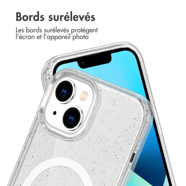 imoshion Coque Pailletée avec MagSafe Apple iPhone 14 - Paillettes Transparent