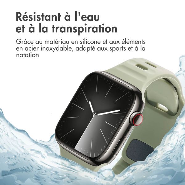 imoshion Bracelet en silicone Active Sport Apple Watch Series 1-10 / SE / Ultra (2) (44/45/46/49 mm) - Vert Pacifique