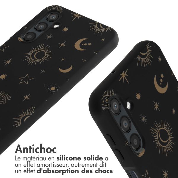 imoshion Coque design en silicone avec cordon Samsung Galaxy A25 (5G) - Sky Black