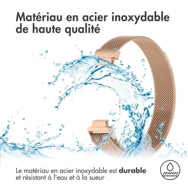 imoshion Bracelet magnétique milanais Fitbit Inspire - Taille M - Rose Dorée