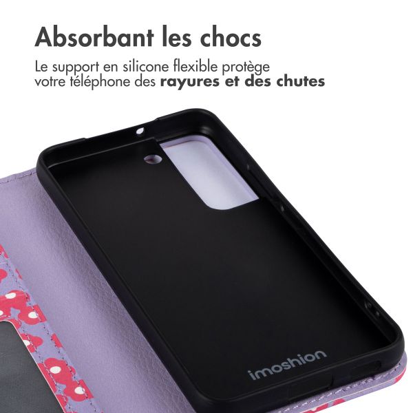 imoshion Étui de téléphone portefeuille Design Samsung Galaxy S22 - Dusty Rose Blossoms