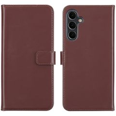 Selencia Étui portefeuille en cuir véritable Samsung Galaxy A16 - Marron foncé