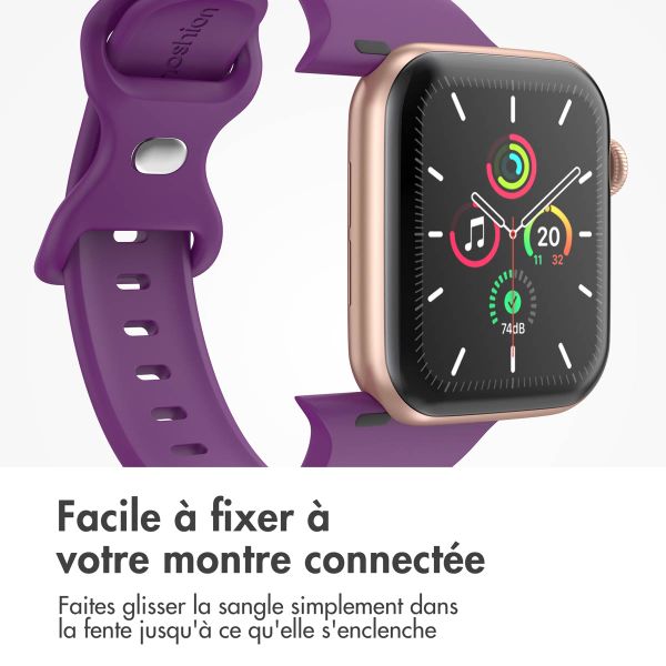 imoshion Bracelet en silicone⁺ Apple Watch Series 1 t/m 9 / SE (38/40/41 mm) | Series 10 / 11 (42 mm) - Taille S/M - Purple