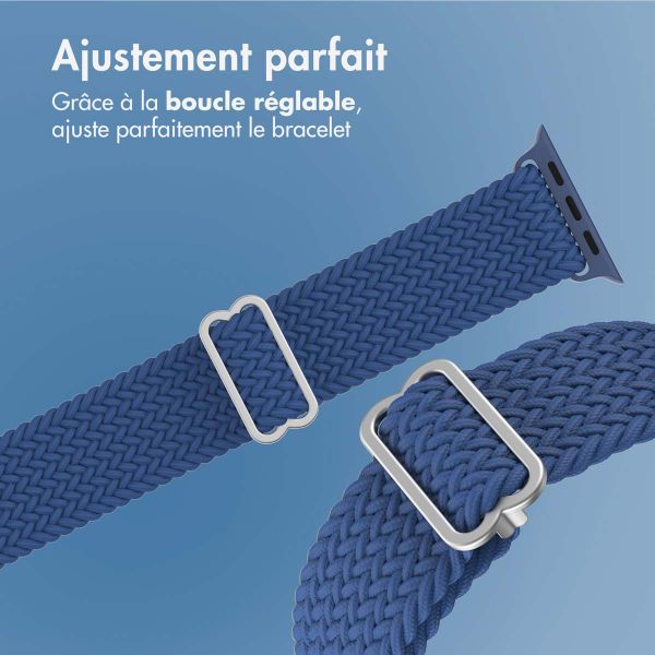 imoshion Bracelet tissé en nylon Apple Watch Series 1 á 9 / SE (38/40/41 mm) | Series 10 (42 mm) - Bleu Foncé