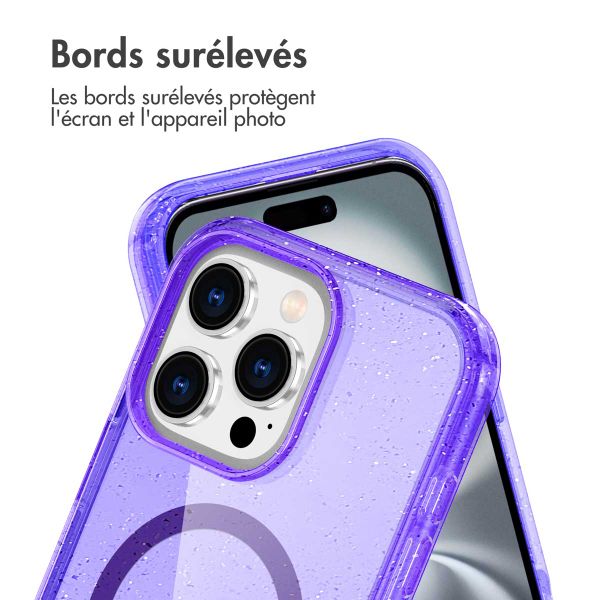 imoshion Coque Pailletée avec MagSafe Apple iPhone 16 Pro - Paillettes Violet