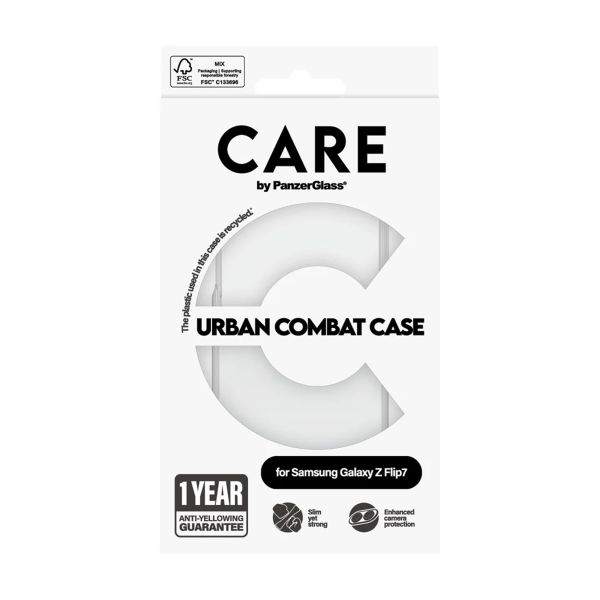 CARE by PanzerGlass Coque Urban Combat Samsung Galaxy Z Flip 7 - Transparent