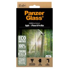 PanzerGlass Protection d'écran Matrix Recycled Ultra-Wide Fit Anti-bactérienne avec applicateur iPhone 16 Pro Max