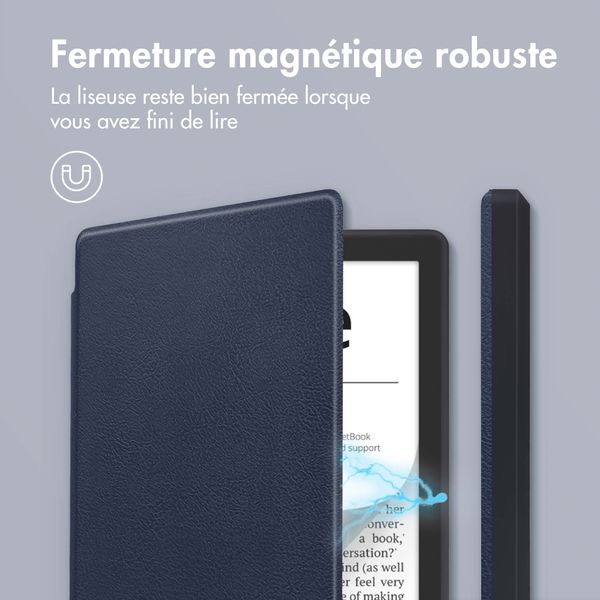 imoshion Étui de liseuse portefeuille Slim Soft Pocketbook Verse / Verse Pro / Verse Pro Color / Vivlio Light / Light HD - Bleu foncé
