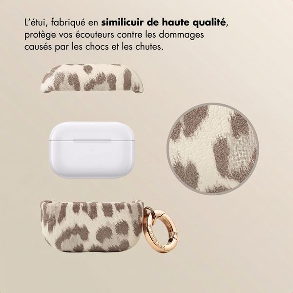 Selencia Coque Sabi motif panthère  Apple Airpods Pro 3 - Soft Ivory