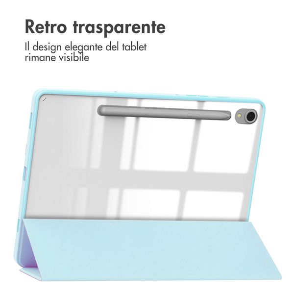 imoshion Coque tablette rigide Trifold Samsung Galaxy Tab S9 11.0 pouces - Bleu clair