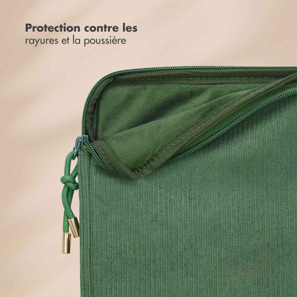 Selencia Pochette ordinateur Corduroy 15-16 pouces - Sage Green