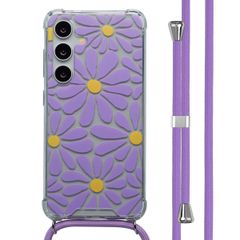 imoshion Coque Design avec cordon Samsung Galaxy S24 - Tropical Violet Flowers Connect
