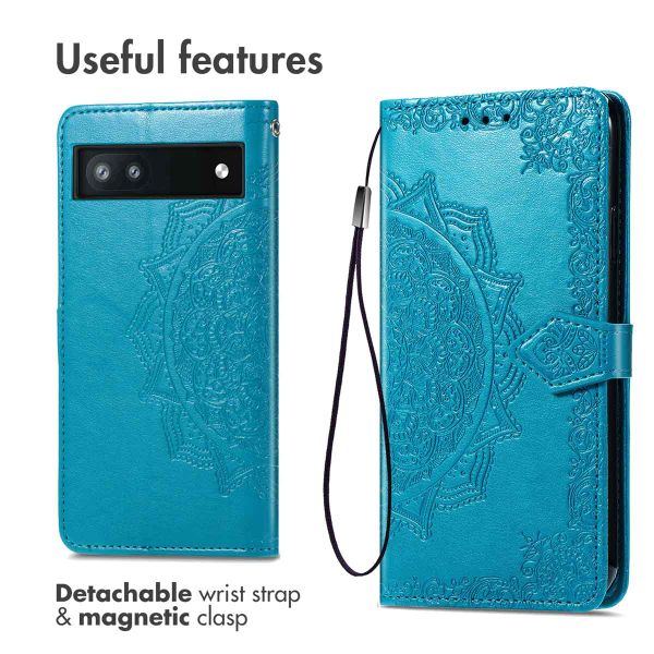 imoshion Etui de téléphone portefeuille Mandala Google Pixel 6a - Turquoise