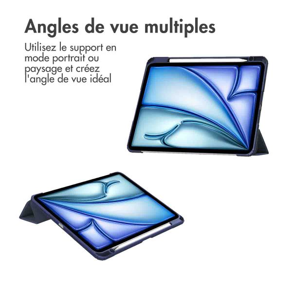 imoshion Coque tablette rigide Trifold iPad Air 13 pouces (2025) M3 / (2024) M2 - Bleu foncé