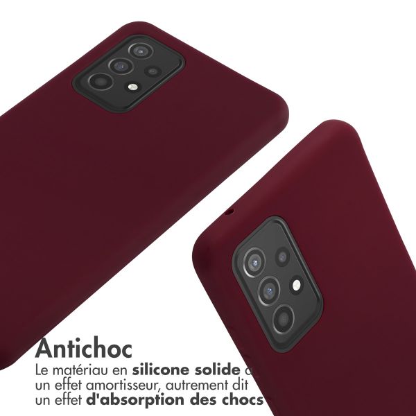 imoshion ﻿Coque en silicone avec cordon Samsung Galaxy A52(s) (5G/4G) - Rouge foncé