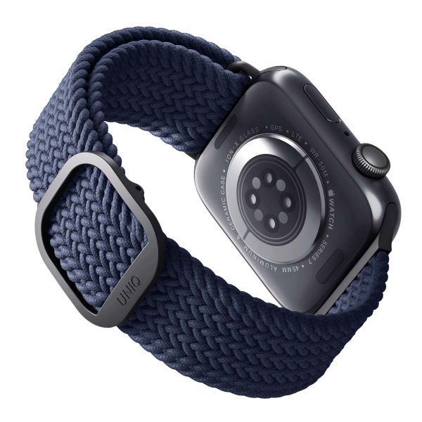 Uniq Bracelet tressé Aspen Apple Watch Series 1 t/m 11 / SE / Ultra (44/45/46/49 mm) - Oxford Blue