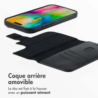 Accezz Étui de téléphone portefeuille en cuir 2-en-1 avec MagSafe iPhone 16  - Onyx Black