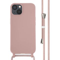 imoshion Coque en silicone avec cordon Apple iPhone 13 - Sand Pink
