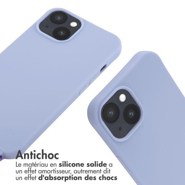 imoshion ﻿Coque en silicone avec cordon Apple iPhone 14 - Violet