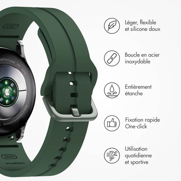 imoshion Bracelet en silicone Samsung Galaxy Watch 4 / 5 / 6 / 7 (20 mm) - Vert foncé