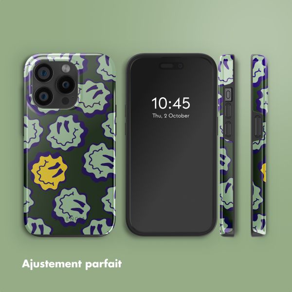 Selencia Coque arrière Vivid avec MagSafe Apple iPhone 15 Pro - Wavy Smiley Green