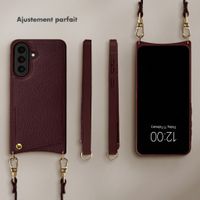 Selencia Coque de télephone Nova avec cordon et porte-cartes Samsung Galaxy A57 (5G) - Bold Burgundy